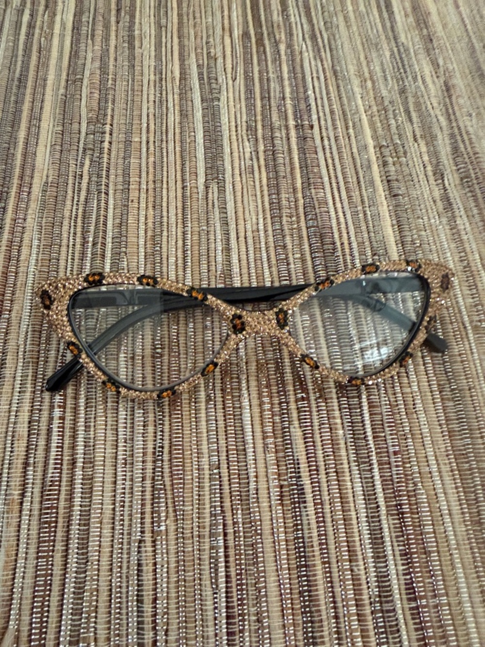 Embellished Leopard Print Crystal Cat Eye Reading Glasses - +1.50 NWOT